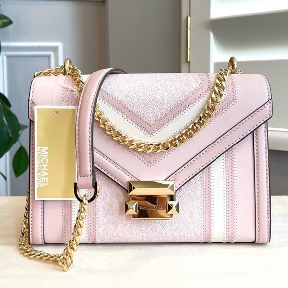 NEW Michael Kors Pink Shoulder Bag With Gold Hardware - Picture 5 of 12